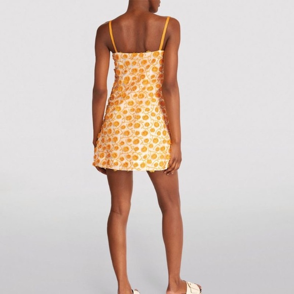 THREE GRACES Embroidered Marigold Mini Dress size 6 - Picture 14 of 15